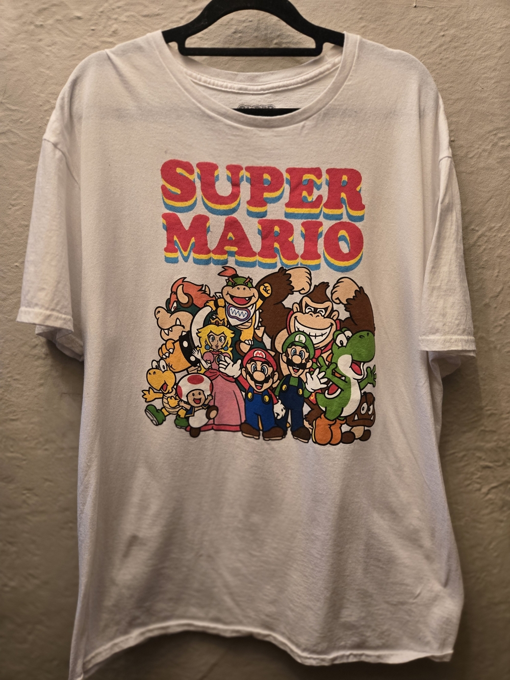 Super Mario Graphic T Shirt XL White Nintendo Character Tee Y2K Style
